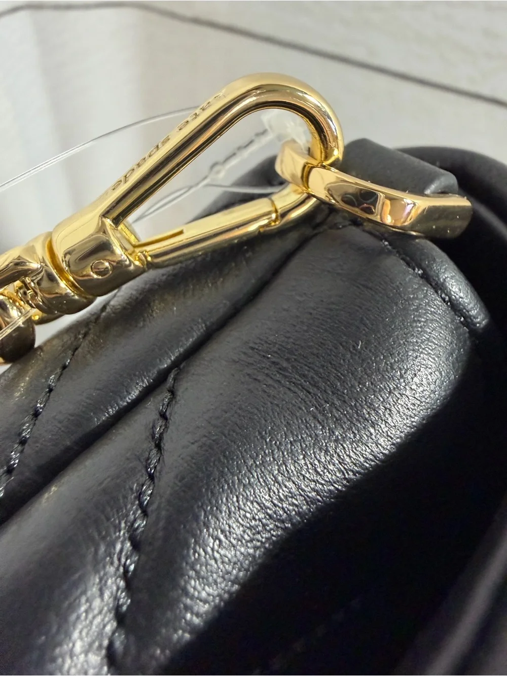 Kate Spade Carey Quilted Mini Black Leather Crossbody Gold & Dust Bag $329 — NWT - Picture 9 of 16